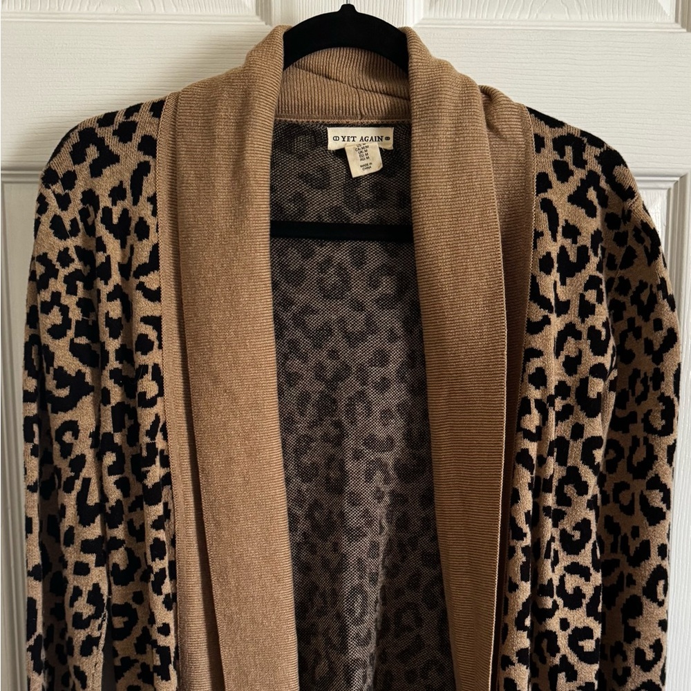 Yet Again Tan Leopard Print Cardigan
